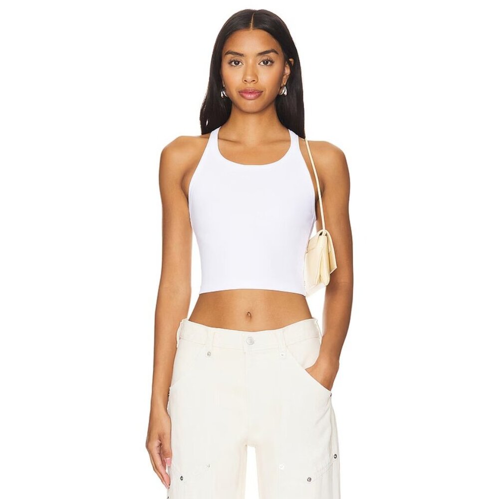 CLYQUE West Crop Tank in White